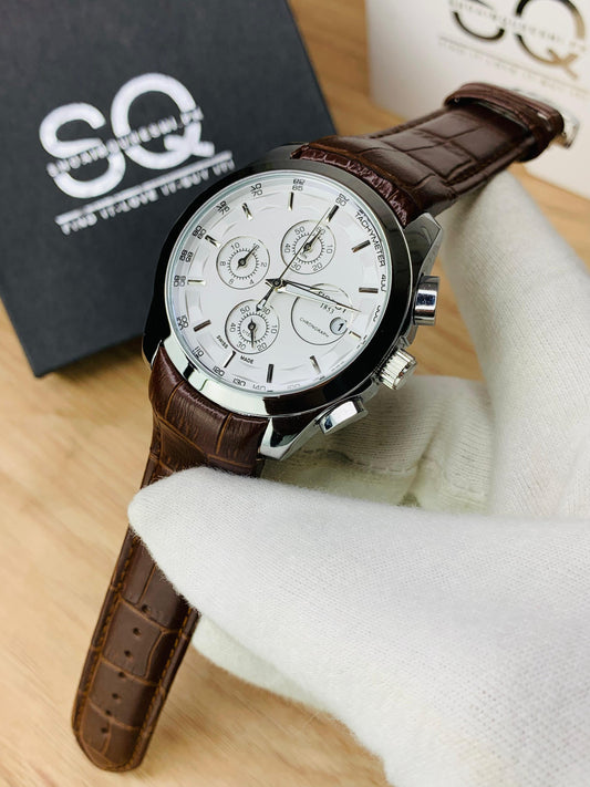 Chronograph Working Watch | Silver Brown